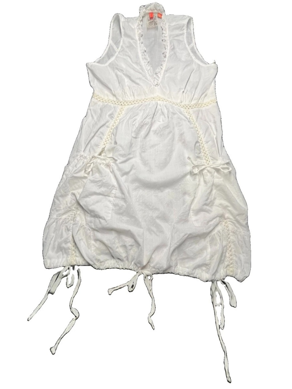 1904 NTS Not the Same White Dress with gathered bottom, US 8-10.